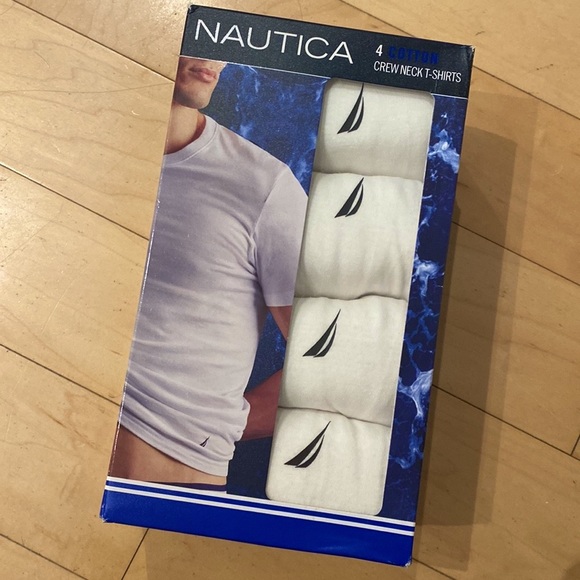 Nautica Other - Nautica 4 Crew Neck Cotton Short Sleeve Classic Fit White T-Shirts Bundle NWT M